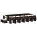 Set de muebles jardín 17 pzas y cojines ratán sintético marrón