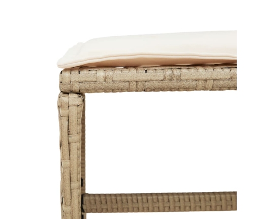 Set comedor de jardín 17 pzas con cojines ratán sintético beige