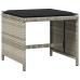 Set comedor jardín y cojines 17 pzas ratán sintético gris claro