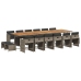 Set comedor de jardín 17 pzas y cojines ratán sintético gris