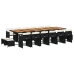 Set de muebles jardín 17 pzas con cojines ratán sintético negro
