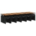 Set de muebles jardín 17 pzas con cojines ratán sintético negro