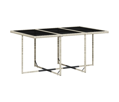 Set de comedor de jardín 11 pzas y cojines ratán sintético gris