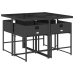 Set de muebles jardín 5 pzas con cojines ratán sintético negro
