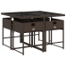 Set comedor de jardín 5 piezas y cojines ratán sintético marrón