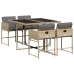 Set comedor de jardín 5 pzas con cojines ratán sintético beige