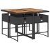 Set de muebles jardín 5 pzas con cojines ratán sintético negro