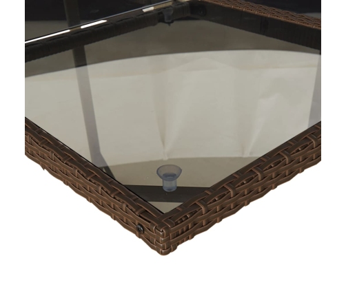 Set comedor de jardín 7 pzas con cojines ratán sintético marrón
