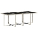 Set comedor de jardín 9 pzas cojines ratán sintético gris claro
