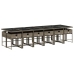 Set comedor de jardín con cojines 13 pzas ratán sintético gris