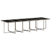Set comedor de jardín con cojines 13 pzas ratán sintético gris