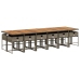 Set comedor de jardín con cojines 13 pzas ratán sintético gris