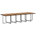 Set comedor de jardín con cojines 13 pzas ratán sintético negro