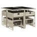 Set comedor de jardín 9 pzas cojines ratán sintético gris claro