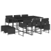 Set de comedor jardín 11 pzas con cojines ratán sintético negro