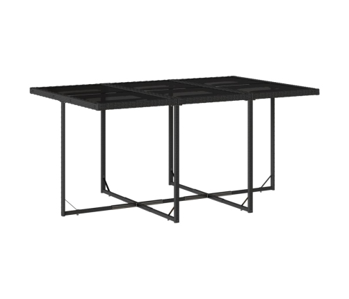 Set de comedor jardín 11 pzas con cojines ratán sintético negro