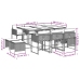 Set de comedor jardín 11 pzas con cojines ratán sintético negro
