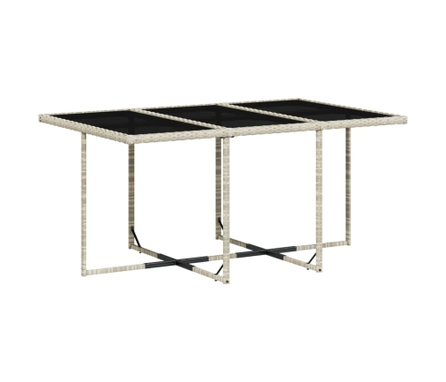 Set de comedor de jardín 11 pzas y cojines ratán sintético gris