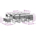 Set comedor de jardín con cojines 13 pzas ratán sintético beige