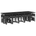Set comedor de jardín con cojines 15 pzas ratán sintético negro