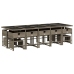 Set comedor de jardín con cojines 15 pzas ratán sintético gris