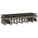 Set comedor de jardín 17 pzas y cojines ratán sintético gris