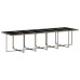 Set comedor de jardín 17 pzas y cojines ratán sintético gris
