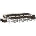 Set de muebles jardín 17 pzas y cojines ratán sintético marrón