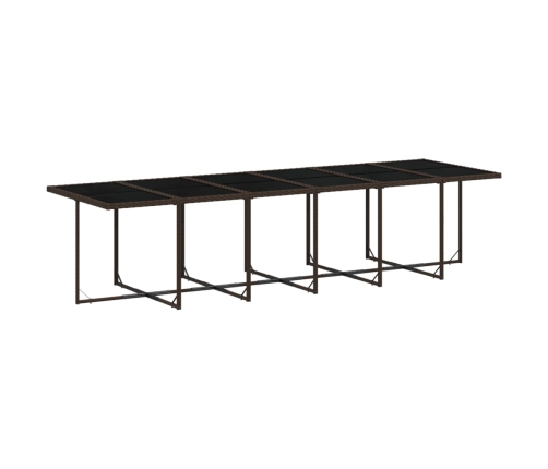 Set de muebles jardín 17 pzas y cojines ratán sintético marrón