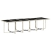 Set comedor jardín y cojines 17 pzas ratán sintético gris claro