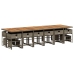 Set comedor de jardín 17 pzas y cojines ratán sintético gris