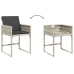 Set comedor jardín y cojines 13 pzas ratán sintético gris claro