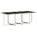Set comedor jardín y cojines 13 pzas ratán sintético gris claro
