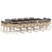 Set comedor de jardín con cojines 15 pzas ratán sintético beige