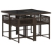 Set comedor de jardín 5 piezas y cojines ratán sintético marrón