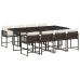 Set comedor para jardín 9 pzas y cojines ratán sintético marrón