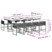 Set comedor para jardín 9 pzas y cojines ratán sintético marrón