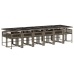 Set comedor de jardín con cojines 13 pzas ratán sintético gris