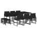 Set de comedor jardín 11 pzas con cojines ratán sintético negro