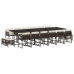 Set de muebles jardín 17 pzas y cojines ratán sintético marrón