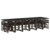 Set de muebles jardín 17 pzas y cojines ratán sintético marrón
