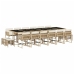 Set comedor de jardín 17 pzas con cojines ratán sintético beige
