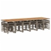 Set comedor de jardín 17 pzas y cojines ratán sintético gris