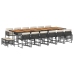 Set de muebles jardín 17 pzas con cojines ratán sintético negro