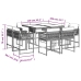 Set comedor de jardín 9 pzas con cojines ratán sintético beige