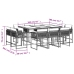 Set comedor de jardín 11 pzas con cojines ratán sintético beige