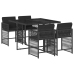 Set de muebles jardín 5 pzas con cojines ratán sintético negro