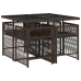 Set comedor de jardín 5 piezas y cojines ratán sintético marrón