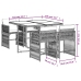 Set comedor de jardín 5 piezas y cojines ratán sintético marrón
