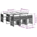 Set comedor jardín 7 pzas y cojines ratán sintético gris